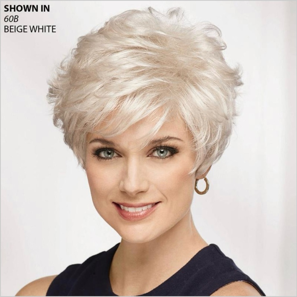 Paula Young Beige White Short Hair Wig NWT color 60B
